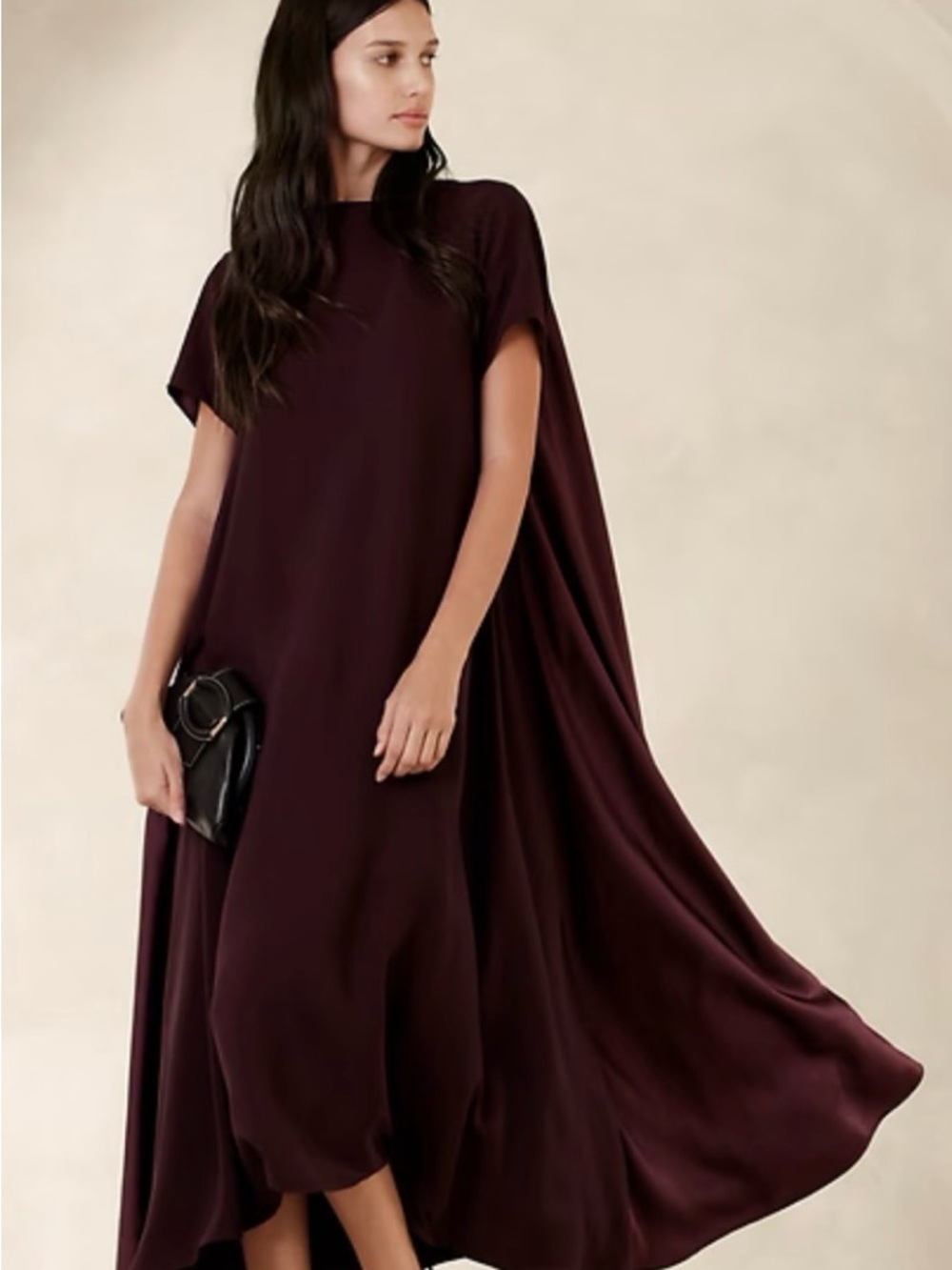 Banana Republic Aurelia Crepe & Satin Maxi Dress